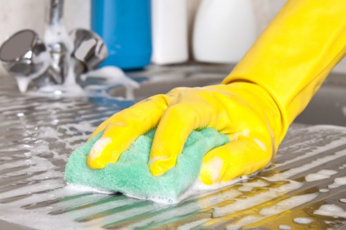 Commercial cleaning team in Streatham sanitizing office surfaces