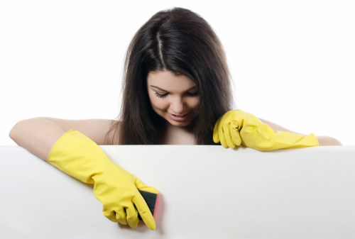 Office cleaners in Streatham vacuuming and dusting a modern workplace